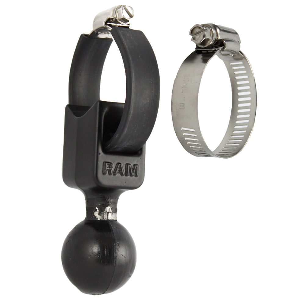 RAM Mount 1.5" Ball Base w/ Strap 0.5" - 2" Diameter [RAM-108B]