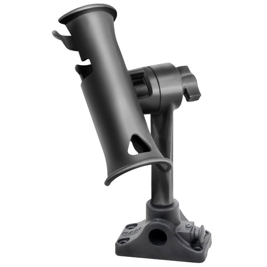 RAM Mount RAM Tube Jr. Fishing Rod Holder, Standard 6" Length Post Spline & Combo Bulkhead/Flat Surface Base w/Plunger [RAP-390-BMPU]