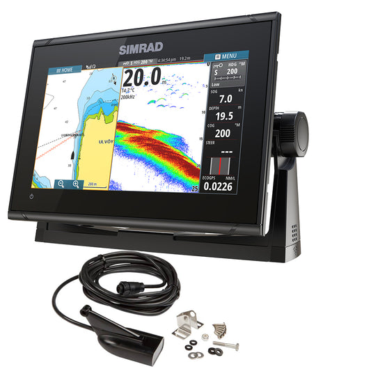 Simrad GO9 XSE Chartplotter/Fishfinder w/MED/HI Downscan Transom Mount Transducer  C-MAP Discover Chart [000-13211-002]