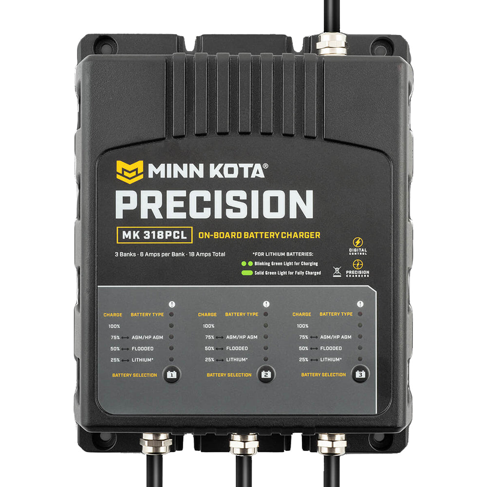 Minn Kota On-Board Precision Charger MK-318 PCL 3 Bank x 6 AMP LI Optimized Charger [1833181]