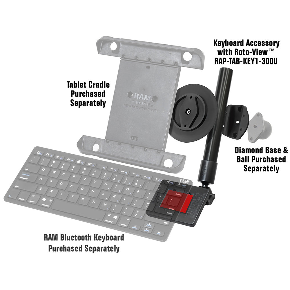 RAM Mount RAM Keyboard Accessory f/Tablets w/RAM Roto-View [RAP-TAB-KB1-300U]